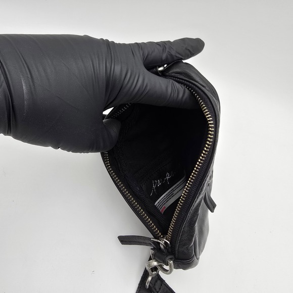 Free People Coffee Date Mini Crossbody Black Leather Sling Bag Backpack Pouch - Picture 3 of 8